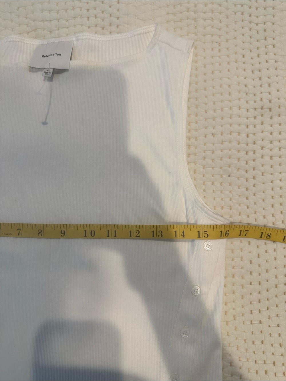 Reformation Ivory Ribbed Tank Top - Picture 10 of 12